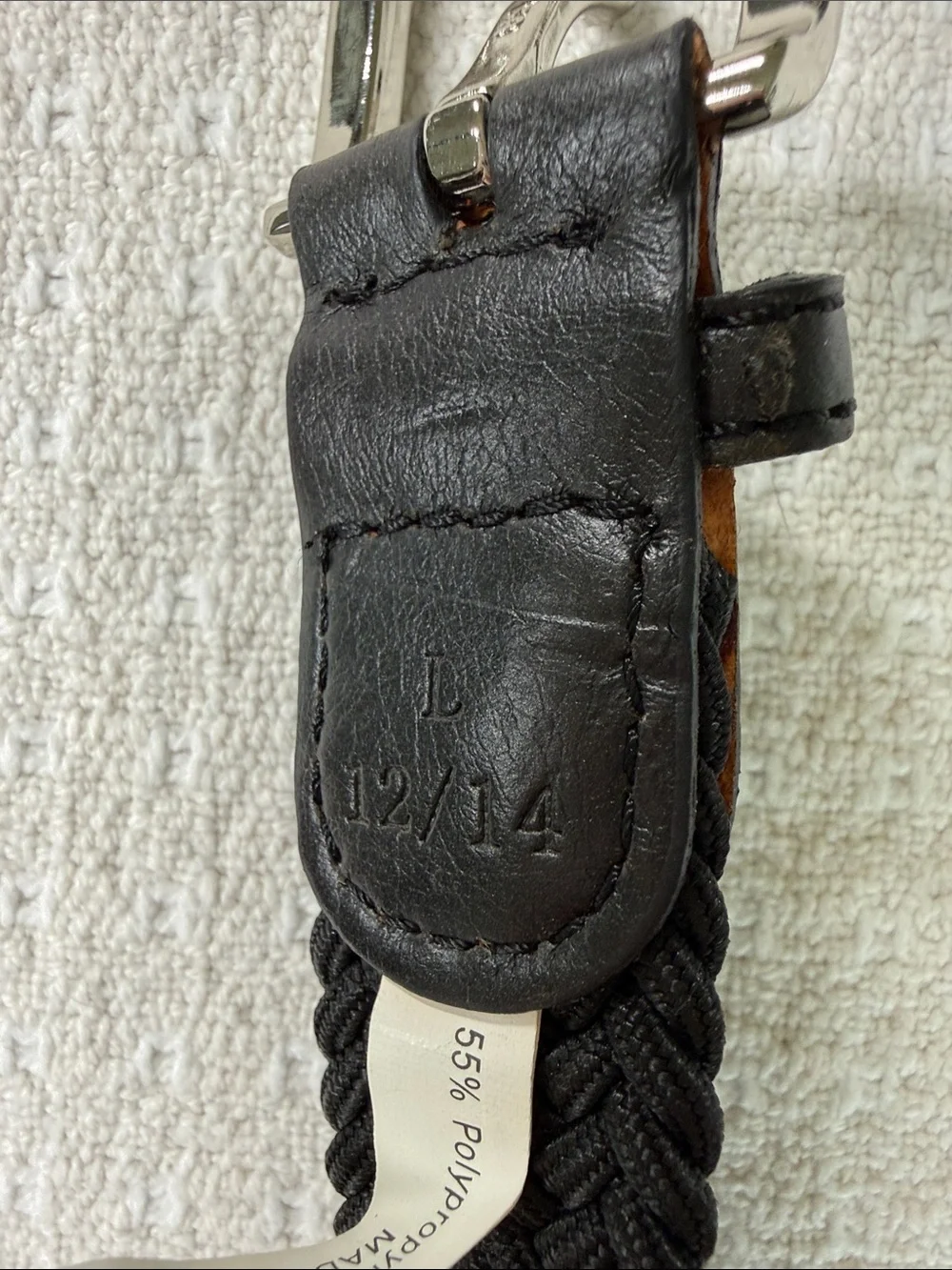 Monterey black stretchy woven belt size large 12/14